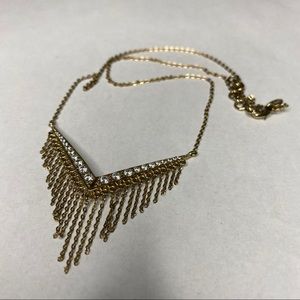 Beautiful studded gold V necklace